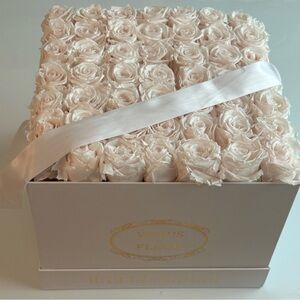 Venus Et Fleur Eternity Roses Pink Blush Large Square White Box Valentine’s Day